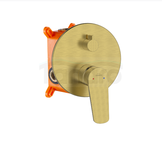 INVENA Zestaw prysznicowy podtynkowy z 2-funkcyjną baterią Alonia złoto szczotkowane BS-70-009-V