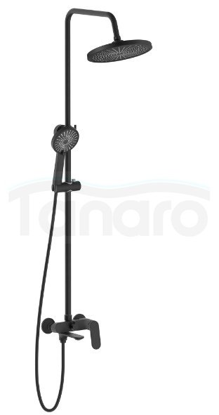 REA - Zestaw Prysznicowo - Natryskowy MARCO z wylewką Czarny / Black