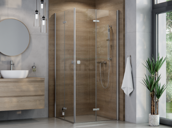 BESCO Kabina kwadratowa składana 90x90x195 Exo-H 90 Chrom KEH-90-195