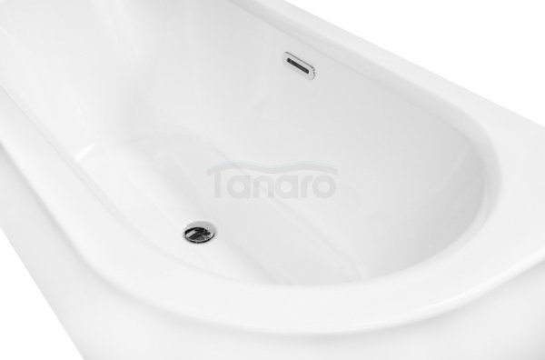 BESCO Wanna wolnostojąca Avita A-line 160 P + syfon klik-klak gun metal z przelewem slim #WAA-160APGS
