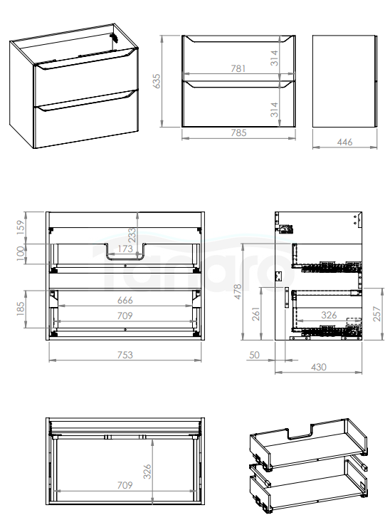 ELITA SZAFKA 78.5 x 63.5 x 44.2 HELO 80 2S WHITE HG PDW RE010800208060