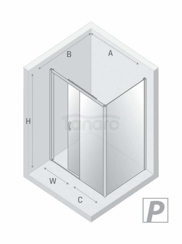 NEW TRENDY Kabina prysznicowa PRIME GUNMETAL BRUSHED 1D prostokątna P 130x100x200 szkło czyste 6mm Active Shield 2.0 K-4839