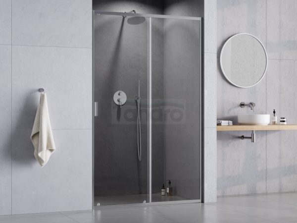 BESCO Drzwi prysznicowe przesuwne Zarya Chrom 130cm DZ-130
