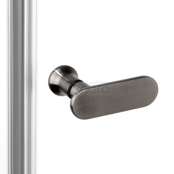 NEW TRENDY Kabina prysznicowa New Soleo Gunmetal Brushed, pięciokątna, asymetryczna, drzwi pojedyncze 100x80 K-1710