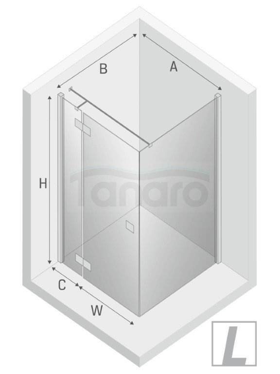 NEW TRENDY Kabina prysznicowa drzwi pojedyncze uchylne REFLEXA BLACK 80x90x200 POLSKA PRODUKCJA 