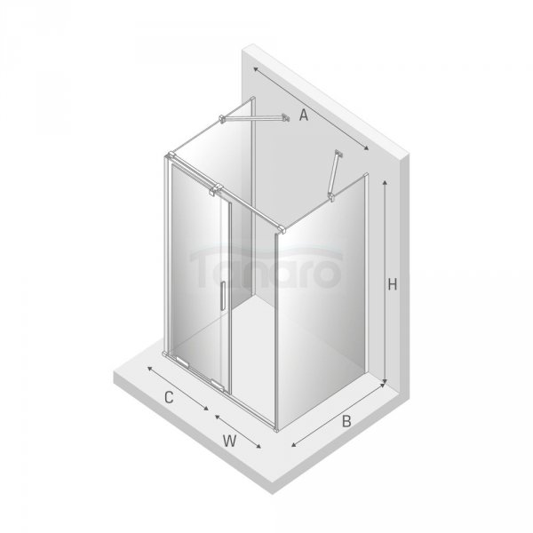 NEW TRENDY Kabina przyścienna SMART BLACK 110x80x200 EXK-4177