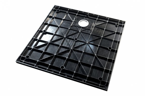 BESCO Brodzik 90x90 Vexo Marble Black 90 VMB-90-90-K