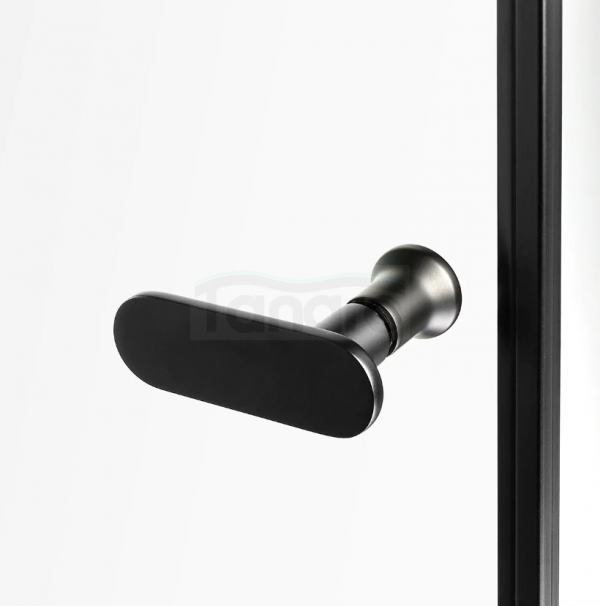 NEW TRENDY Drzwi wnękowe New Soleo Black, wahadłowe, podwójne, z dodatkową ścianką 90x195 Ze wzorem kratki D-0281A