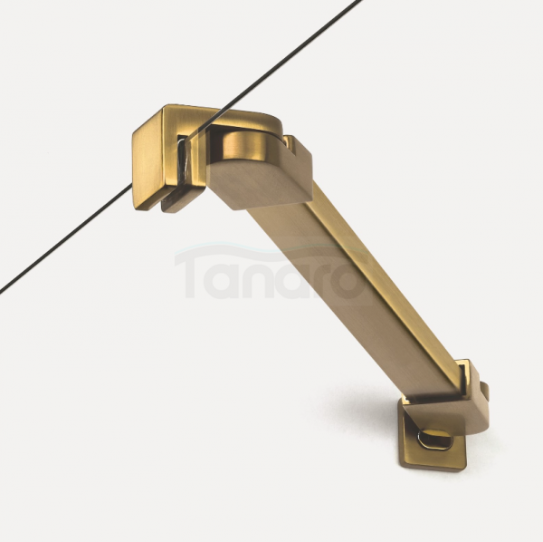 NEW TRENDY Parawan nawannowy NEW SOLEO GOLD BRUSHED stały U 90x140 szkło czyste 6mm Active Shield 2.0 P-0177