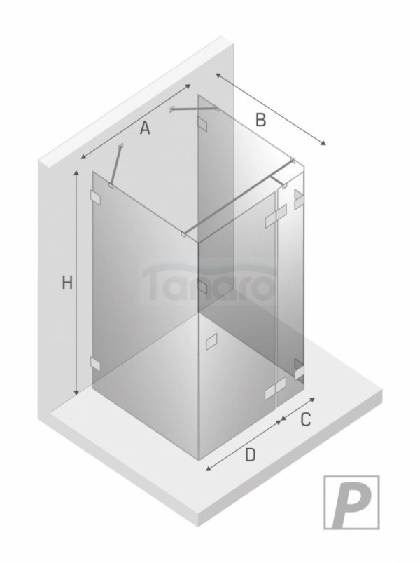 NEW TRENDY Kabina prysznicowa AVEXA COPPER 1D kwadratowa przyścienna P 90x90x200 szkło czyste 6mm Active Shield 2.0  EXK-3728