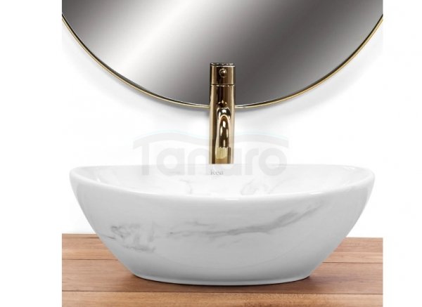 REA - Umywalka nablatowa SOFIA Nature Marble