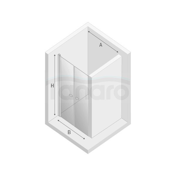 New Trendy New Soleo drzwi wnękowe dwuskrzydłowe 70x195 cm przejrzyste D-0123A