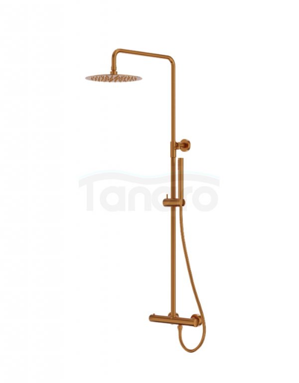 LAVITA Natynkowy zestaw prysznicowy z deszczownicą Orion Brushed Copper