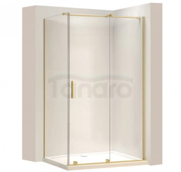 REA - Kabina Prysznicowa MONTANA Gold Brush / Złota Szczotkowana 130x90  /drzwi 130 + ścianka 90/