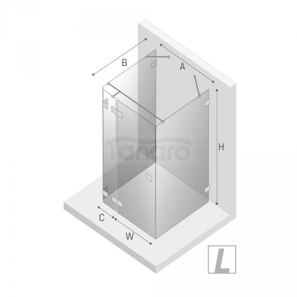NEW TRENDY Kabina przyścienna AVEXA GOLD SHINE 90x100x200 EXK-2133/EXK-2103 POLSKA PRODUKCJA