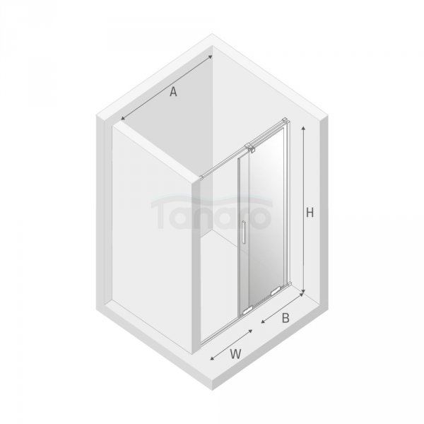 NEW TRENDY Drzwi prysznicowe przesuwne SMART BLACK 180x200 EXK-4117