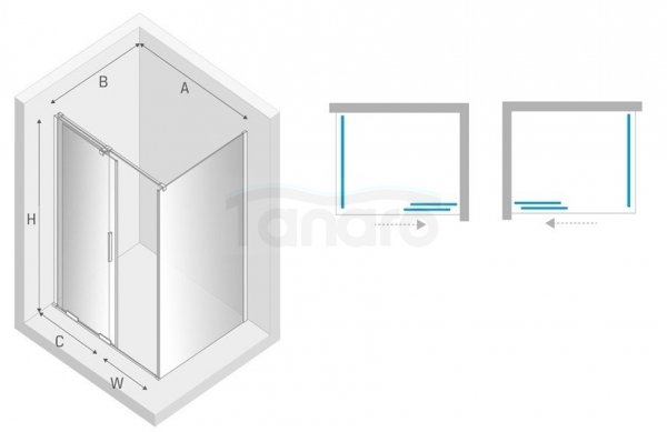 NEW TRENDY kabina prysznicowa narożna prostokątna Smart Light Gold złota 100x100 cm EXK-4230