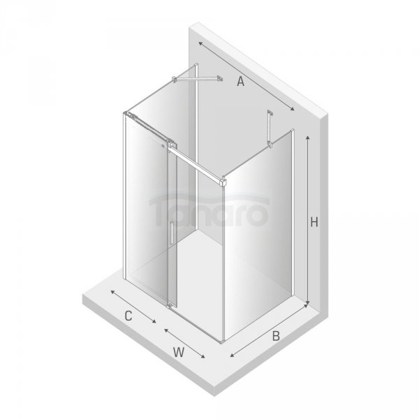 NEW TRENDY Kabina prysznicowa przyścienna drzwi przesuwne SOFTI 130x90x200 EXK-3945