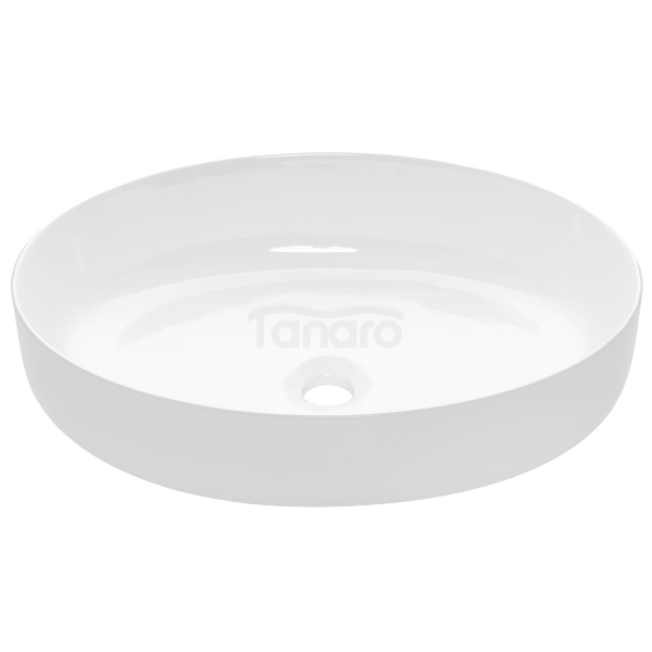 INVENA - Umywalka nablatowa ASTRI 55cm owalna biała  CE-30-001-W
