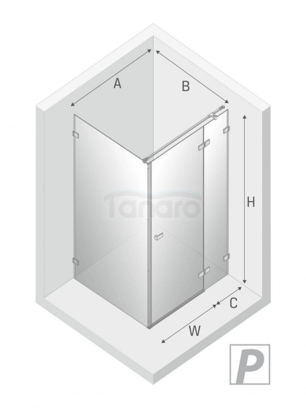 NEW TRENDY Kabina prysznicowa drzwi uchylne AVEXA GOLD SHINE Linia Platinium 90x80x200 EXK-1658/EXK-1659