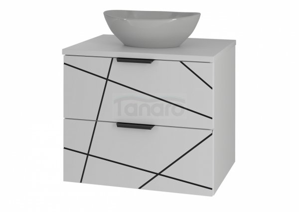 MEGSTYL WOOD-02 Szafka z umywalką 60cm biały mat  WOOD-0000-0111