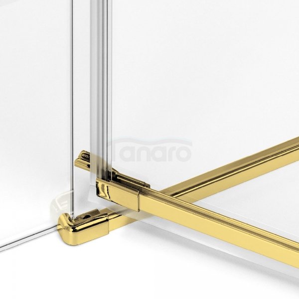 NEW TRENDY Kabina prysznicowa przyścienna PRIME LIGHT GOLD 120x70x200 K-1108/K-1136