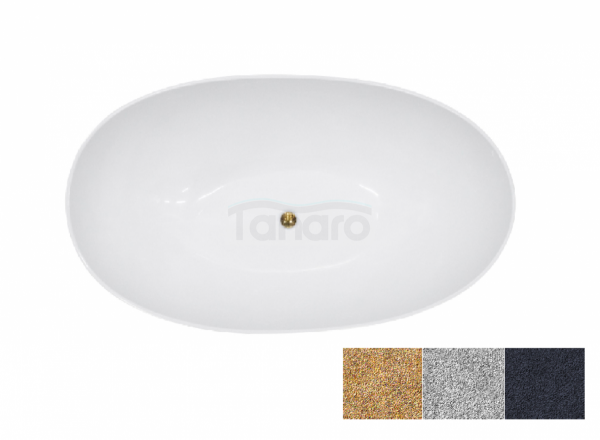 BESCO Wanna wolnostojąca Siya Glam 172x100 srebrna + klik-klak chrom #WMD-172-SS