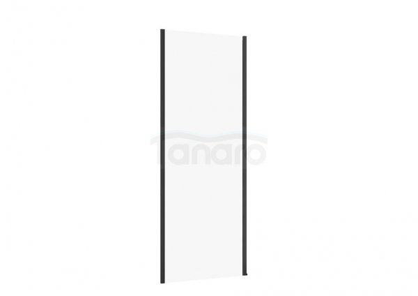CERSANIT - Ścianka kabiny prysznicowej LARGA czarna 80x195 szkło transparentne  S932-133
