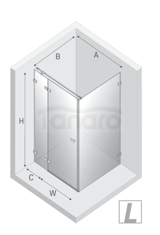 NEW TRENDY Kabina prysznicowa Avexa 90x110x200, pojedyncze drzwi szkło 6mm z powłoką ACTIVE SHIELD EXK-1475/EXK-1476