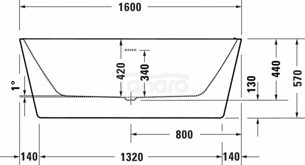 DURAVIT Wanna wolnostojąca DuraSkye 1600 750 x 440 mm biała | 700563000000000