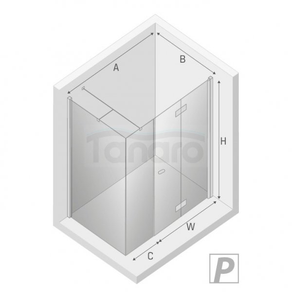 NEW TRENDY Kabina prysznicowa NEW SOLEO PLUS drzwi łamane 100x100x195 K-0380/K-0381