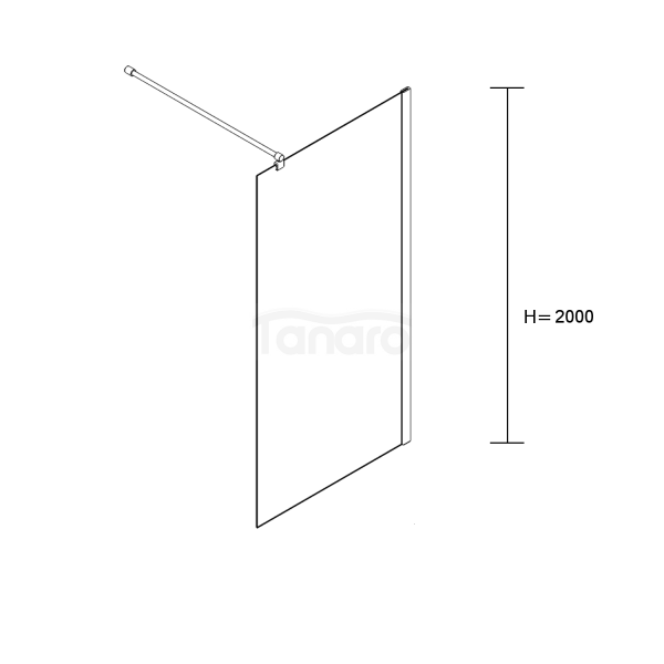 SEA HORSE - Kabina ścianka WALK-IN 90x200 ZŁOTY PROFIL szkło 8mm EASY-IN BKP251T09Z