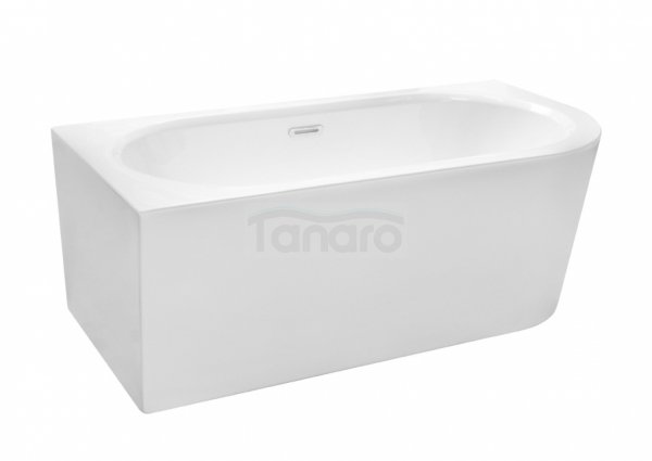 BESCO Wanna wolnostojąca Avita A-line 150 P + syfon klik-klak gun metal z przelewem slim #WAA-150APGS
