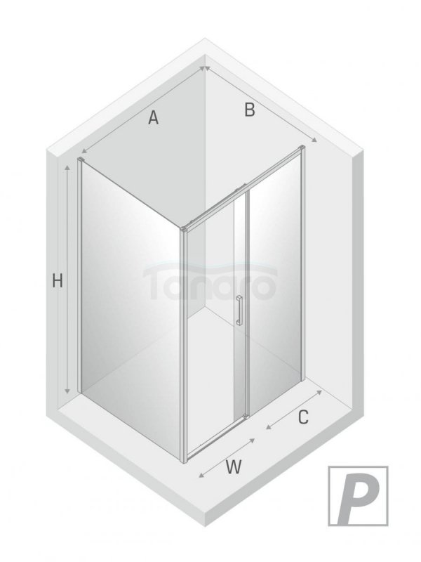 NEW TRENDY - Kabina prostokątna prysznicowa drzwi przesuwne 100x80x200 PRIME BLACK PL PRODUKCJA