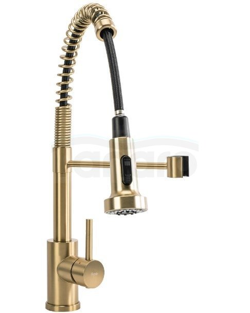 REA - Bateria Kuchenna COLIN Złota Szczotkowana z wyginaną wylewką