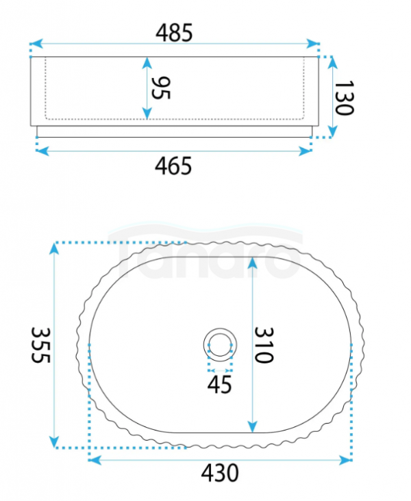 REA Umywalka nablatowa Rea Margaret Beige