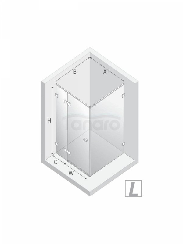 NEW TRENDY Kabina prysznicowa EVENTA COPPER BRUSHED 1D prostokątna L 80x70x200 szkło czyste 8mm Active Shield 2.0 EXK-8008