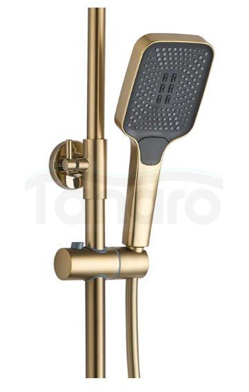 REA - Zestaw Natryskowy HELIX Gold Brushed / Złoty Szczotkowany