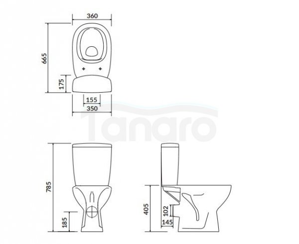 CERSANIT - Wc kompakt 613 ARTECO 010 New CleanOn z deską duroplastową, antybakteryjną, wolnoopadającą z funkcją łatwego wypinania  K667-052