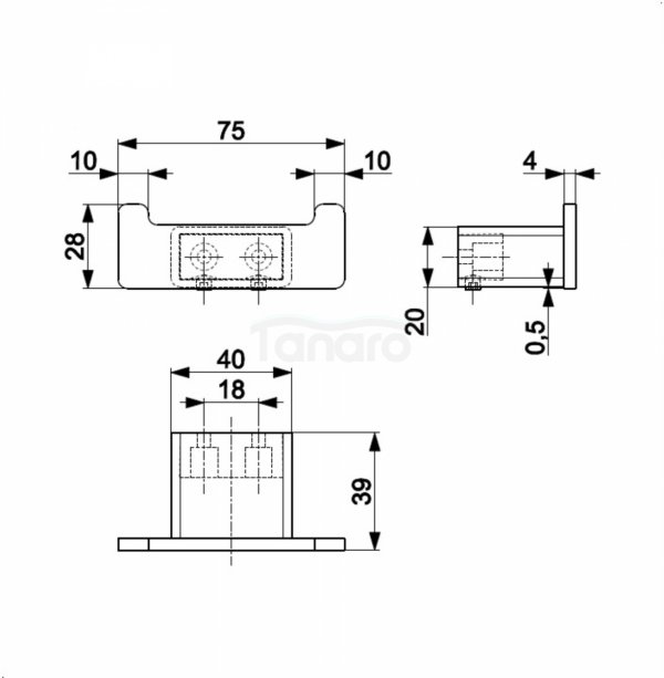 ARMATURA KRAKÓW  KFA wieszak punktowy podwójny BRUSHED LIGHT GOLD 864-032-39