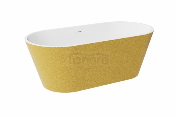 BESCO Wanna wolnostojąca Deeva Glam Złota 150x75 + maskownica odpływu złote #WWA-150DGZG