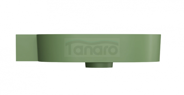 OMNIRES umywalka nablatowa/wisząca OVO M+ lewa, 64 x 44 cm olive mat OVO645UWLOL