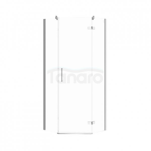 CERSANIT - Kabina prysznicowa pięciokątna JOTA (80x80x195) szkło transparentne - chrom PRAWA  S160-009