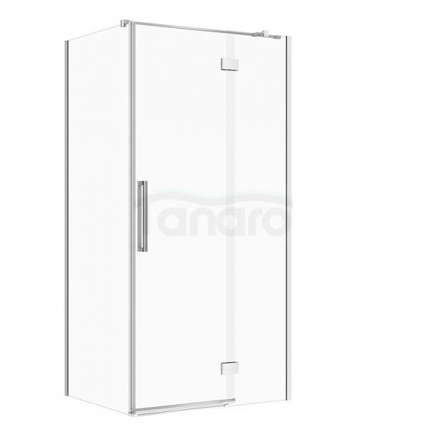 CERSANIT - Set B841 - Kabina Prostokątna CREA na zawiasach 100x80X200  PRAWA Chrom szkło transparentne  S601-206