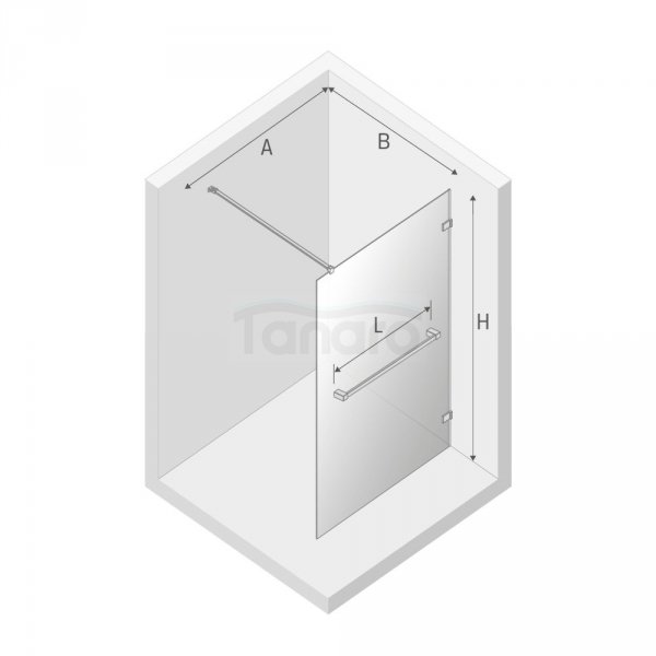 NEW TRENDY Kabina ścianka WALK-IN AVEXA GOLD SHINE z wieszakiem relingowym 90x200 EXK-3226