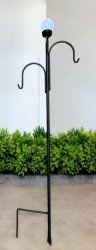 Stojak z lampą solarną podwójny 170 cm wieszak wbijany do latarni kwiatów balonów