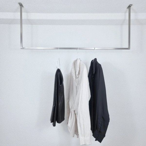 Wieszak w stylu loft do garderoby nierdzewny inox na ubrania  MetalFab