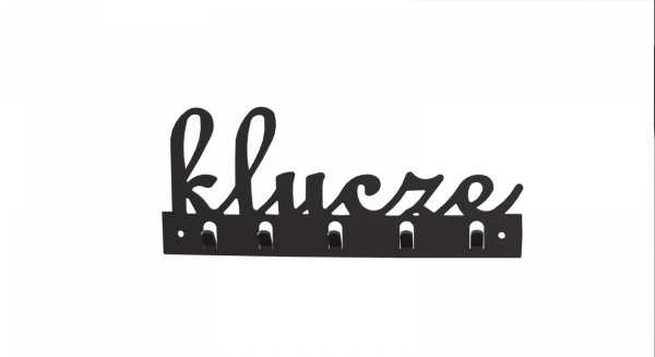 Wieszak z napisem na klucze do przedpokoju MetalFab