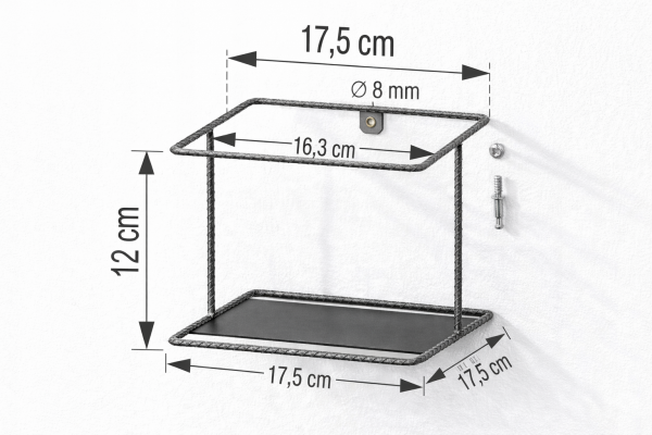 Kwietnik ścienny metalowy do ściany podstawka na kwiaty K1 MetalFab
