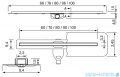 New Trendy Visio Slim odpływ liniowy z rusztem polerowanym w kolorze chromu 60x3,2 cm OL-0066
